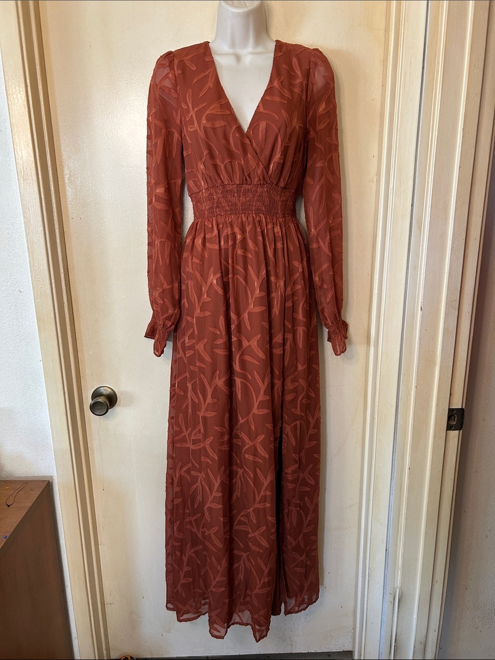 Baltic Born Rust Floral Maxi Dress size M